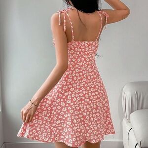 Floral Pink Sundress with Tie Straps
